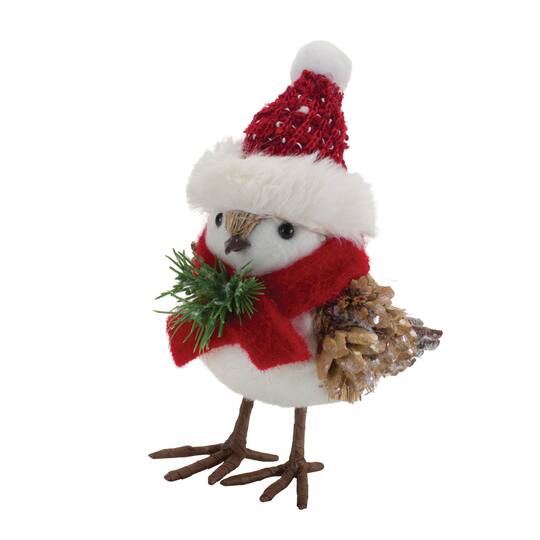 Winter Bird Shelf Sitter with Natural Accents, 4 Pack of 3